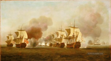 Ende Knowles Aktion aus Havana 1748 Seeschlachten Ölgemälde